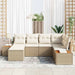 Tuinbankenset 7 st 6-Aantal zitplaatsen Beige en Crème