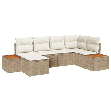 Tuinbankenset 7 st 6-Aantal zitplaatsen Beige en Crème