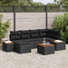Tuinbankenset 7 st 6-Aantal zitplaatsen Zwart Polyrattan