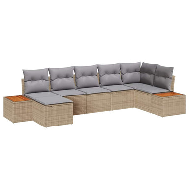 Tuinbankenset 8 st 7-Aantal zitplaatsen Beige en Licht Grijs