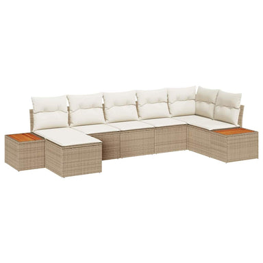 Tuinbankenset 8 st 7-Aantal zitplaatsen Beige en Crème