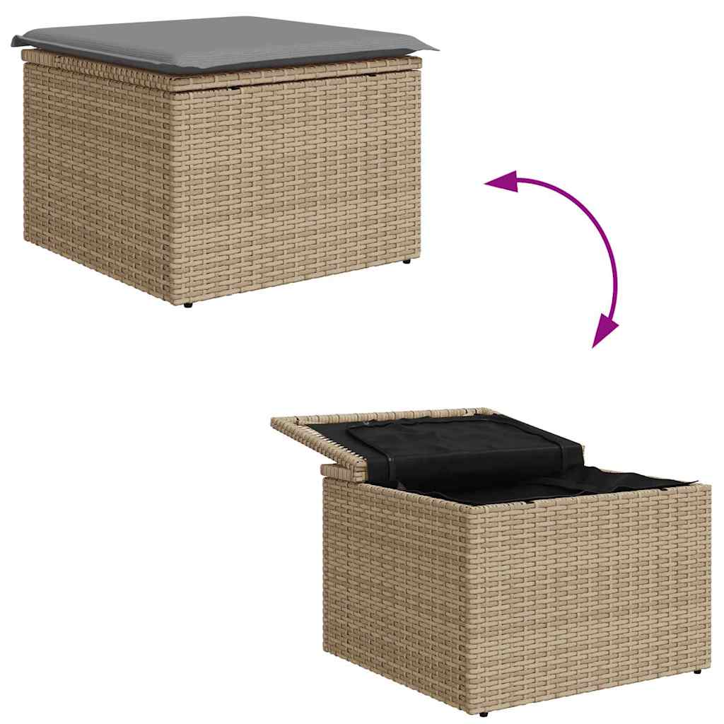 Tuinbankenset 8 st 7-Aantal zitplaatsen Beige en Licht Grijs