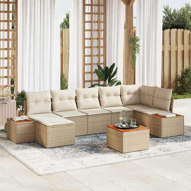 Tuinbankenset 8 st 7-Aantal zitplaatsen Beige en Crème