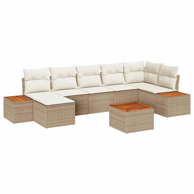 Tuinbankenset 8 st 7-Aantal zitplaatsen Beige en Crème