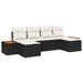 Tuin Sofa Set 6 st Zwart en Crème Poly Rattan