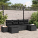 Tuin Sofa Set 6 st Zwart Poly Rattan