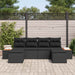 Tuin Sofa Set 6 st Zwart Poly Rattan
