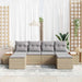 Tuin Sofa Set 6 st Beige en Licht Grijs Poly Rattan