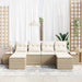 Tuin Sofa Set met kussen 6 pcs Beige en Crème Poly Rattan