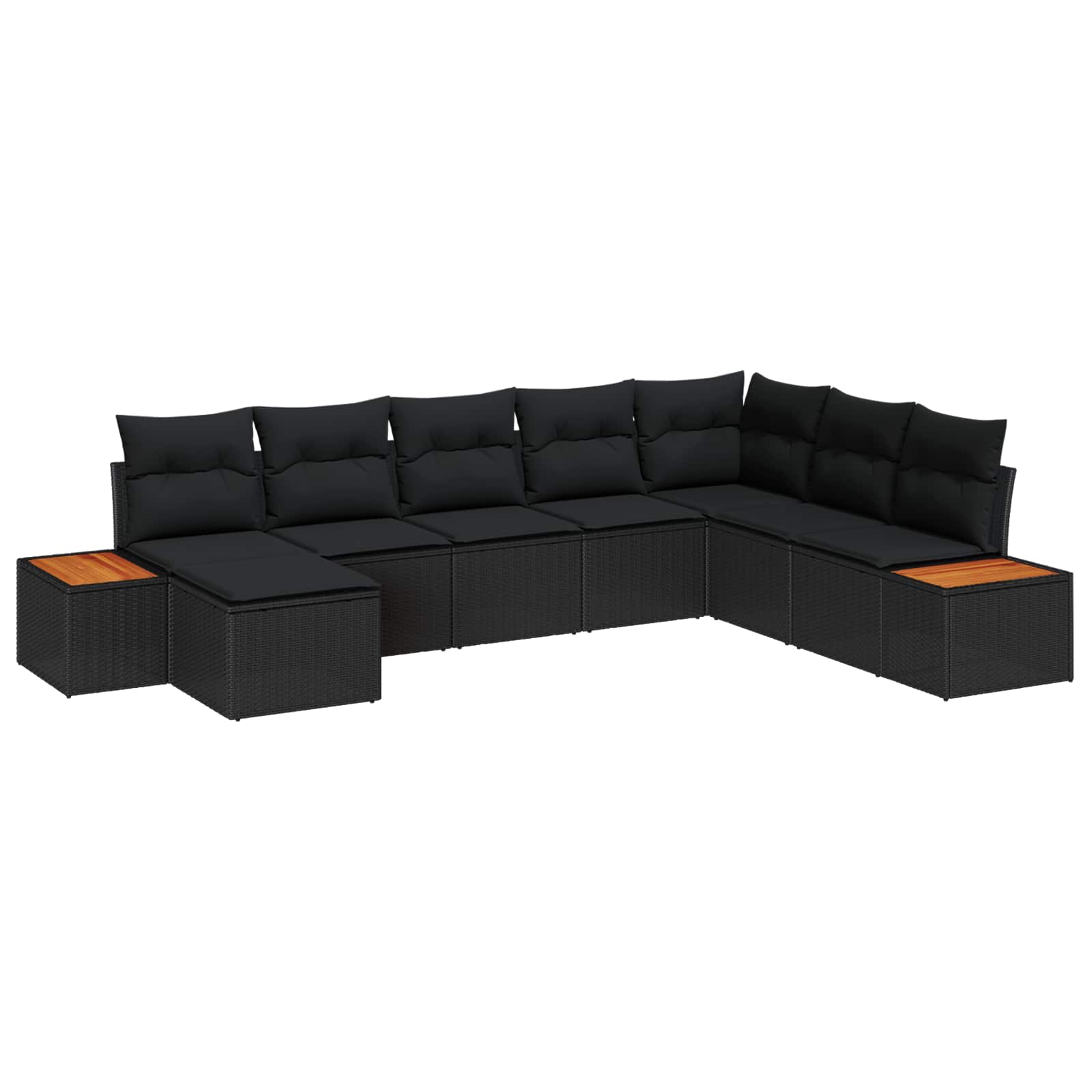 Tuinbankenset 9 st 8-Aantal zitplaatsen Zwart Polyrattan