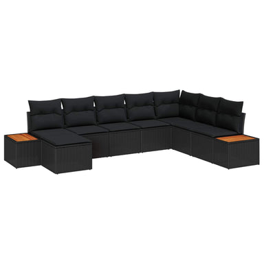 Tuinbankenset 9 st 8-Aantal zitplaatsen Zwart Polyrattan