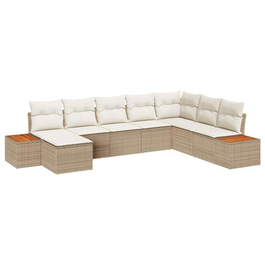 Tuinbankenset 9 st 8-Aantal zitplaatsen Beige en Crème