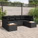 Tuinbankenset 6 st 6-Aantal zitplaatsen Zwart Polyrattan