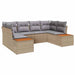 Tuinbankenset 6 st 6-Aantal zitplaatsen Beige en Licht Grijs