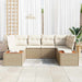 Tuinbankenset 6 st 6-Aantal zitplaatsen Beige en Crème