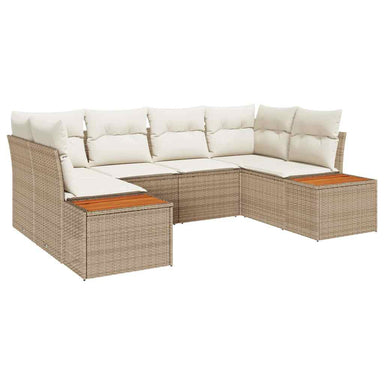 Tuinbankenset 6 st 6-Aantal zitplaatsen Beige en Crème
