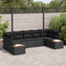 Tuinbankenset 7 st 7-Aantal zitplaatsen Zwart Polyrattan