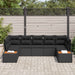 Tuinbankenset 7 st 7-Aantal zitplaatsen Zwart Polyrattan