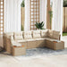 Tuinbankenset 7 st 7-Aantal zitplaatsen Beige en Crème