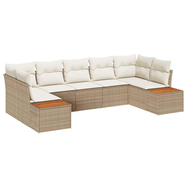 Tuinbankenset 7 st 7-Aantal zitplaatsen Beige en Crème