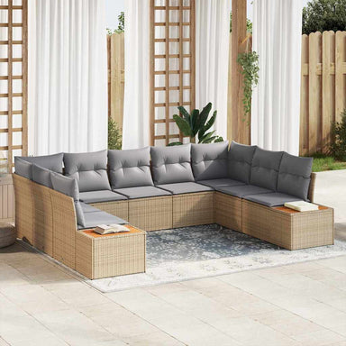 Tuinbankenset 5 st 9-Aantal zitplaatsen Beige en Licht Grijs