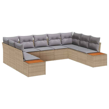 Tuinbankenset 5 st 9-Aantal zitplaatsen Beige en Licht Grijs