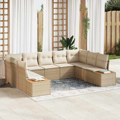 Tuinbankenset 5 st 9-Aantal zitplaatsen Beige en Crème