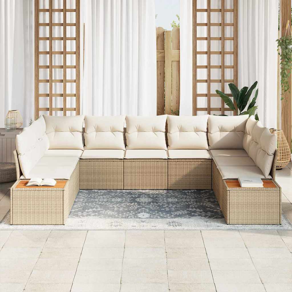 Tuinbankenset 5 st 9-Aantal zitplaatsen Beige en Crème