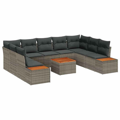 Tuinbankenset 5 st 9-Aantal zitplaatsen Grijs Polyrattan