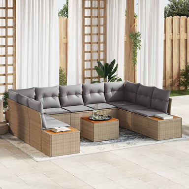 Tuinbankenset 5 st 9-Aantal zitplaatsen Beige en Licht Grijs