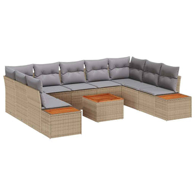 Tuinbankenset 5 st 9-Aantal zitplaatsen Beige en Licht Grijs