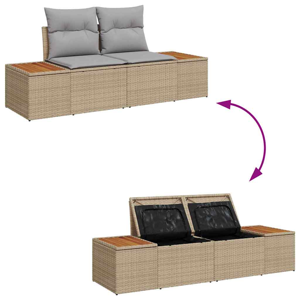 Tuinbankenset 5 st 9-Aantal zitplaatsen Beige en Licht Grijs