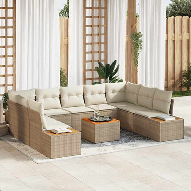 Tuinbankenset 5 st 9-Aantal zitplaatsen Beige en Crème
