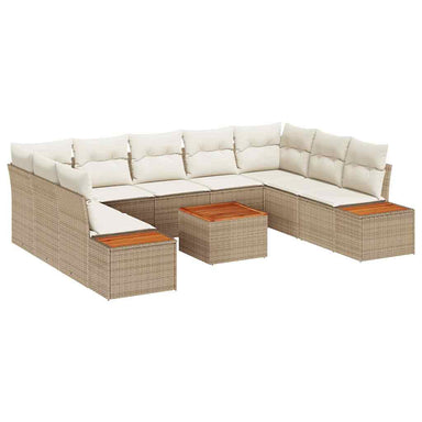 Tuinbankenset 5 st 9-Aantal zitplaatsen Beige en Crème