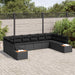 Tuinbankenset 10 st 10-Aantal zitplaatsen Zwart Polyrattan