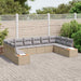 Tuinbankenset 10 st 10-Aantal zitplaatsen Beige en Licht Grijs