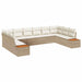 Tuinbankenset 10 st 10-Aantal zitplaatsen Beige en Crème
