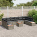 Tuinbankenset 10 st 10-Aantal zitplaatsen Grijs Polyrattan