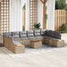 Tuinbankenset 10 st 10-Aantal zitplaatsen Beige en Licht Grijs