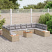 Tuinbankenset 10 st 10-Aantal zitplaatsen Beige en Licht Grijs