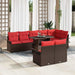 Tuin Sofa Set 9 st 8-Aantal zitplaatsen Bruin Poly Rattan