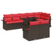 Tuin Sofa Set 9 st 8-Aantal zitplaatsen Bruin Poly Rattan