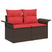 Tuin Sofa Set 9 st 8-Aantal zitplaatsen Bruin Poly Rattan