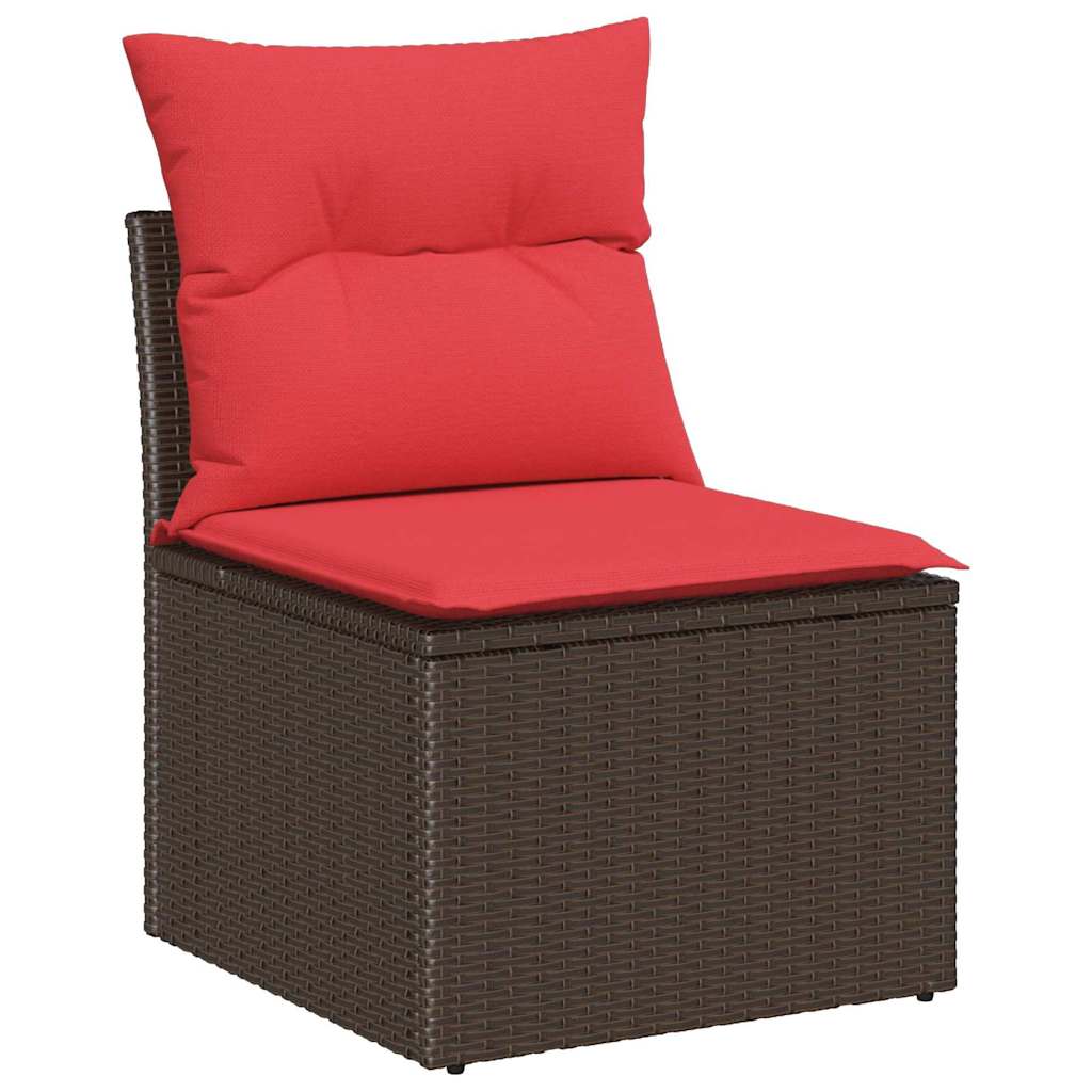 Tuin Sofa Set 9 st 8-Aantal zitplaatsen Bruin Poly Rattan