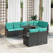 Tuin Sofa Set 9 st 8-Aantal zitplaatsen Zwart Poly Rattan