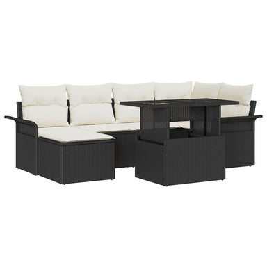 Tuin Sofa Set 7 st Zwart
