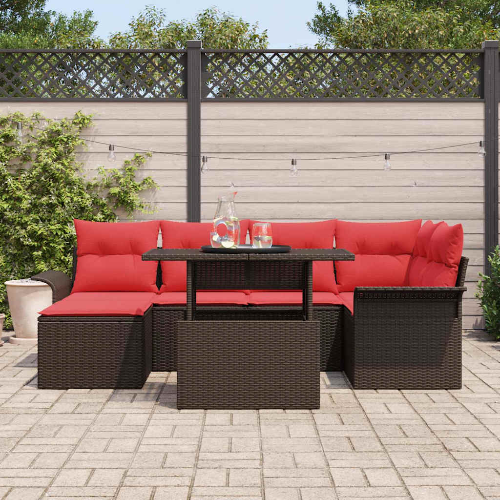 Tuin Sofa Set 7 st Bruin [Synthetisch]: Poly Rattan