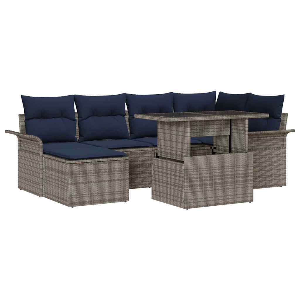 Tuin Sofa Set 7 st Grijs [Synthetisch]: Poly Rattan