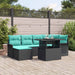 Tuin Sofa Set 7 st Zwart [Synthetisch]: Poly Rattan