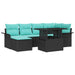 Tuin Sofa Set 7 st Zwart [Synthetisch]: Poly Rattan